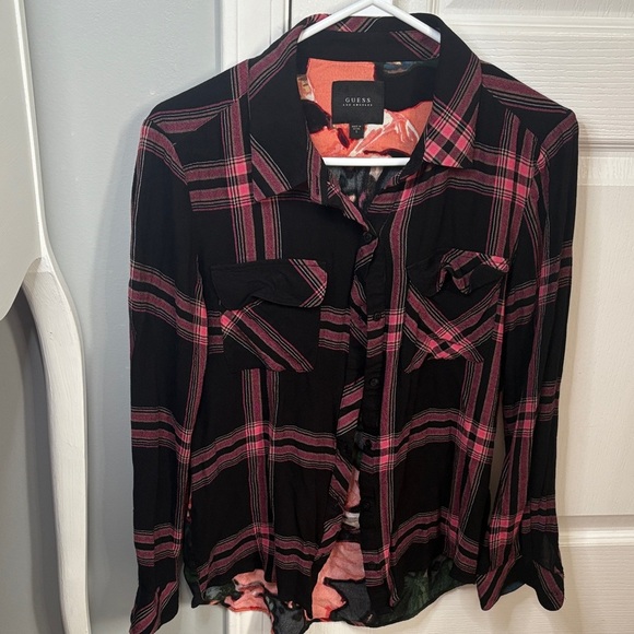 Guess Black and Coral Shirt - Picture 1 of 3